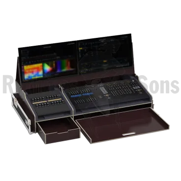 ETC Ion Xe20 + Fader Wing + 2 écrans 24" Flight-⁠case pour console lumière + 2 écrans 24"  (rayure)