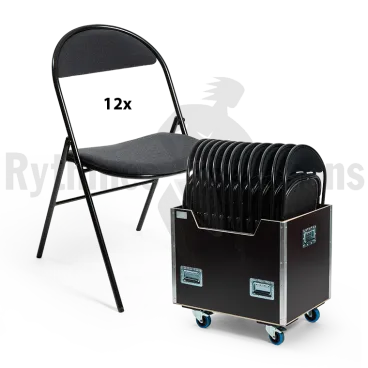 Produit RYTHMES & SONS Lot de 12 chaises LILA® I tissu gris + bac de transport Image