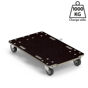 Plateau roulant Forte 1000x600xE21mm Roul. Ø125