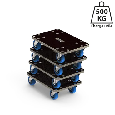 Produit Lot de 4 plateaux roulants ECO 515x335xE21mm Roul. Ø100 Image