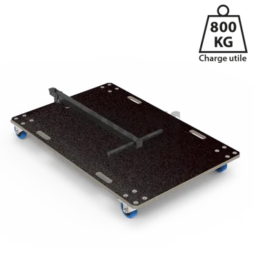 Chariot manutention pliable Polyvalente 1200x800xE21mm Roul. Ø100