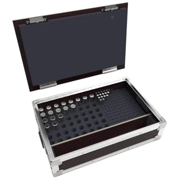 Flight case for 100 conical connectors + pins