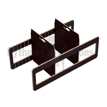 Kit rainuré bois+2 cloisons pour malle 1200x600xh600