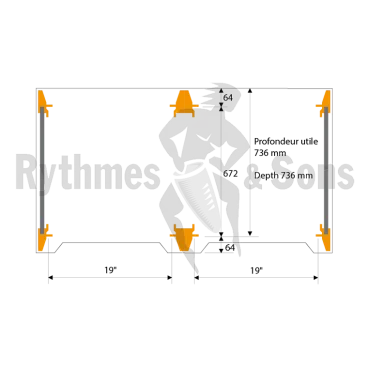 Baie 19" Noire 2x16U