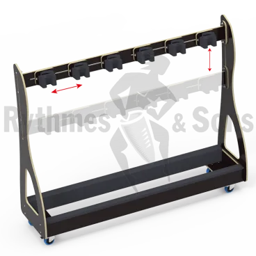 RYTHMES & SONS Black Trolley for 4 double basses or 6 cellos
