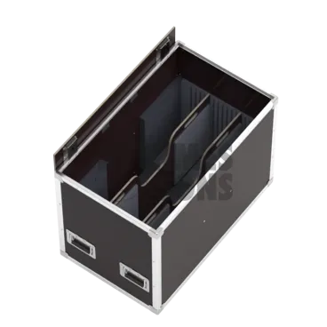 Flight-⁠case OpenRoad®+cloisons pour 1 à 2 écrans de 22" à 32"