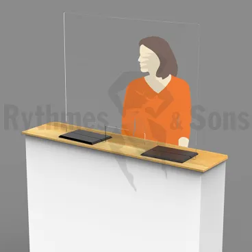 0,92 x H0,74m Protective partition with documents pass