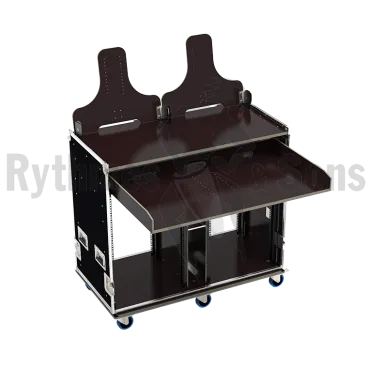 Produit Rack vidéo 19" 2x16U + plateau + supports écrans 24" Image