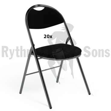 Produit Lot de 20 chaises pliantes AGIL tissu noir Image