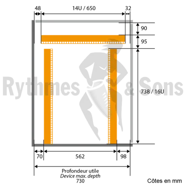 Régie 19" OPENROAD® inclinable 16Ux14U