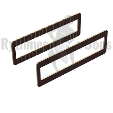 2 cotés rainurés bois pour malle L600xH600