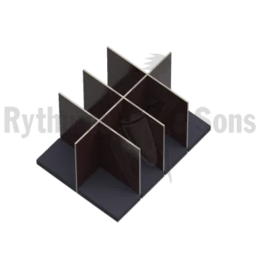 4x2 compartiments bois + mousse dans le fond pour malle 800x600xH600