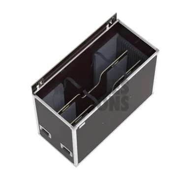 Flight-⁠case OpenRoad®+cloisons pour 1 à 2 écrans de 32" à 42"