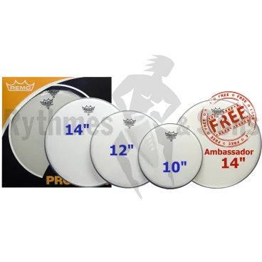 Produit Pack peaux REMO Emperor sablée pour caisse claire / tom Ø10"+12"+14" Image