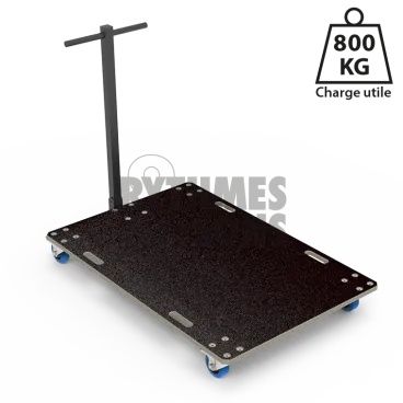 Chariot manutention pliable Polyvalente 1200x800xE21mm Roul. Ø100