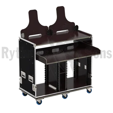Produit Rack vidéo 19" 2x14U + plateau + supports écrans 24" Image