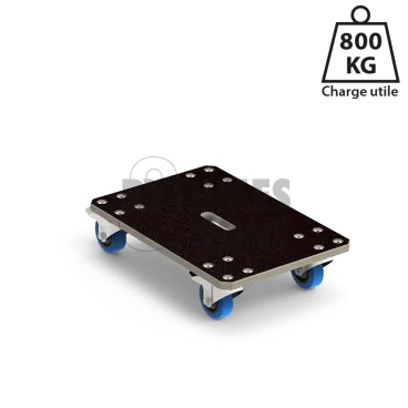 Plateau roulant Polyvalente 600x400xE21mm Roul. Ø100