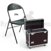 RYTHMES & SONS Set of 25 LILA® II chairs black polypropylen + flight case