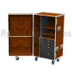 Flight case bureau mobile caramel