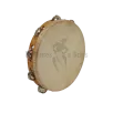 Tambourin Ø10"/25cm 1 rangée cymbalettes peau animale