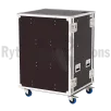 Flight case for reception with 2 tables and storage