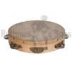 Tambourin Ø12"/30cm 1 rangée cymbalettes peau animale
