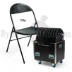 RYTHMES & SONS Set of 15 LILA® II chairs black polypropylen + trolley