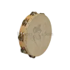 Tambourin Ø10"/25cm 2 rangées cymbalettes peaux animale