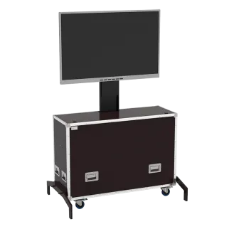 Flight-cases pour écran avec&nbsp;élévateur&nbsp;motorisé